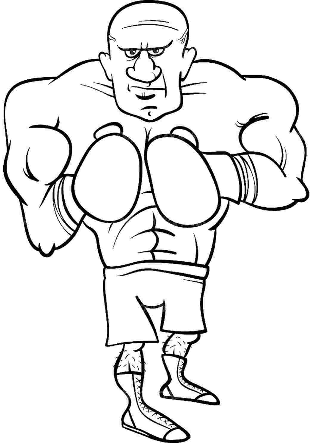 Раскраска Розфарбунки спорт розмальовка боксер. Безкоштовно знайти розмальовку.