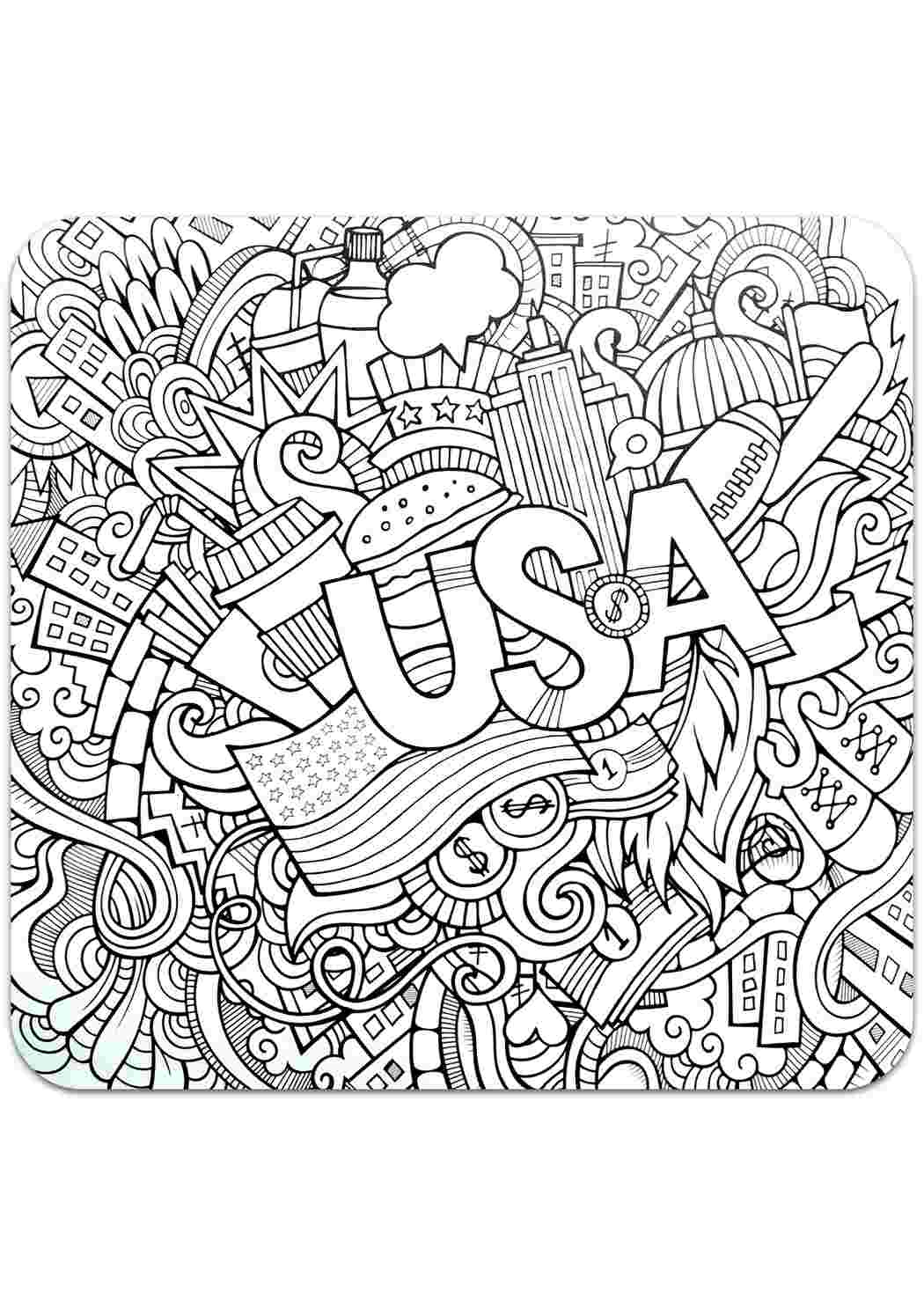 Раскраска США. Завантажити розмальовки безкоштовно.