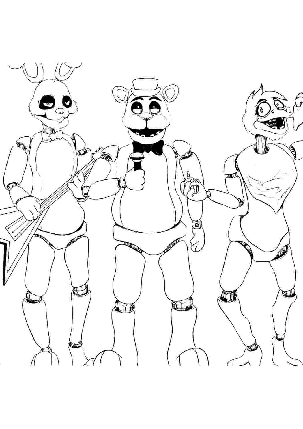 Раскраска Розфарбунки для хлопчиків розмальовка FNAF 7. Сайт з розфарбунками.