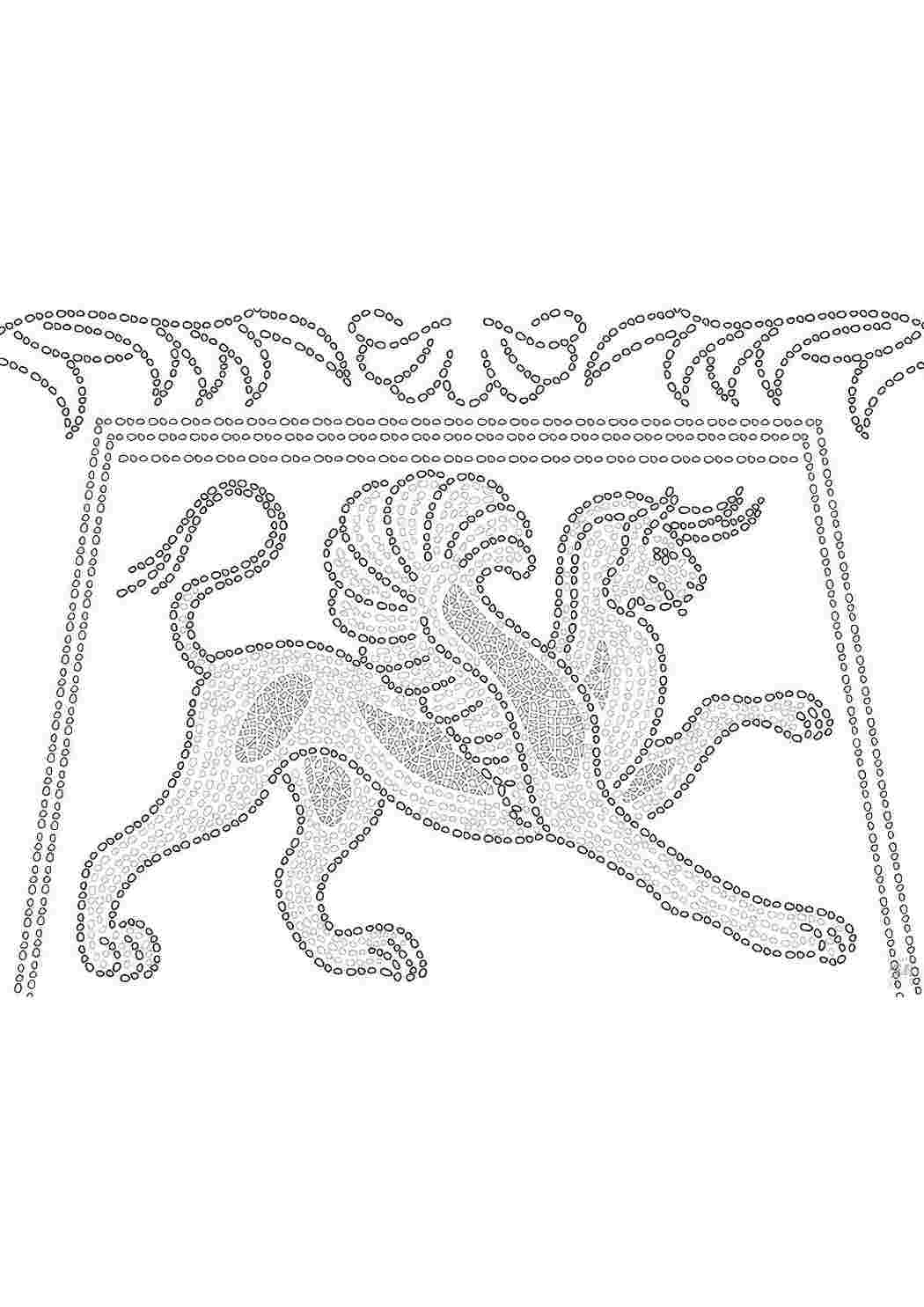 Раскраска Розфарбування мозаїка. Цікаві розфарбування.