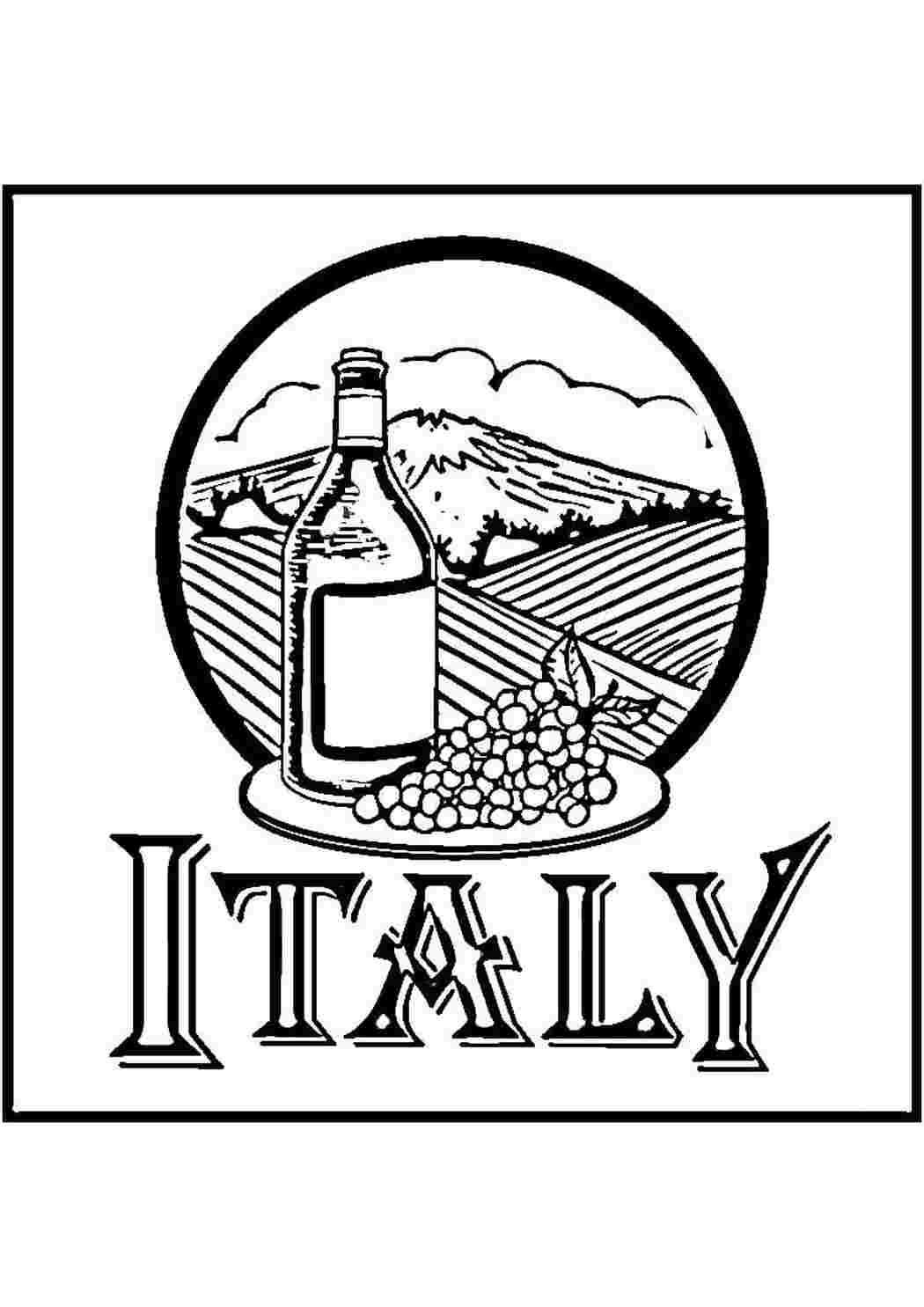 Раскраска Цікаві розмальовки розмальовка Італія. Картинки розмальовок.