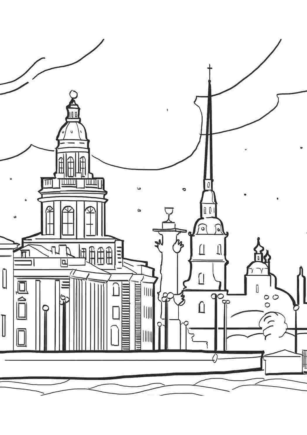 Раскраска Розфарбування Кунсткамери. Роздрукувати розфарбування на сайті.