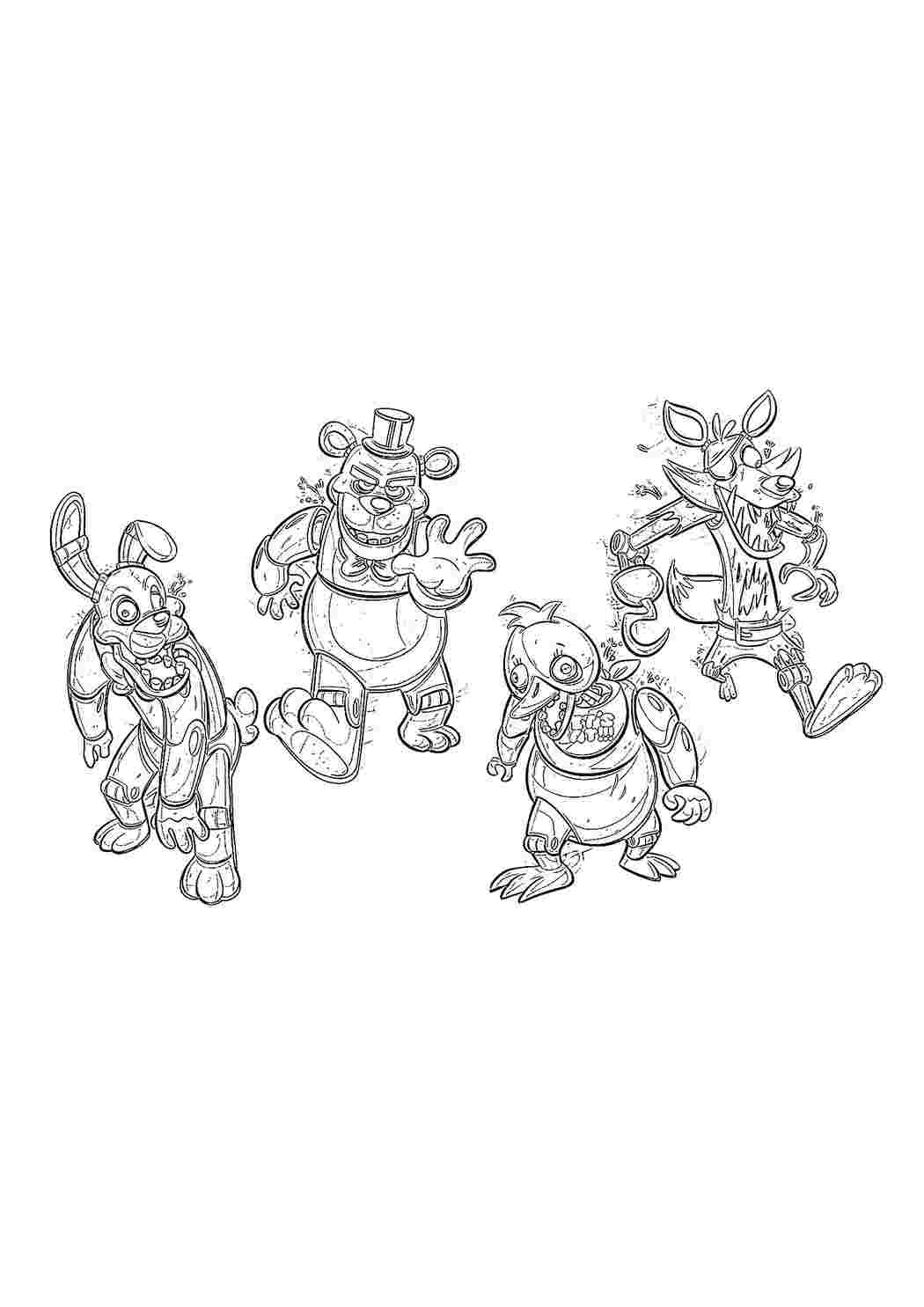 Раскраска Розфарбунки для хлопчиків розмальовка FNAF 2. Розмальовки.