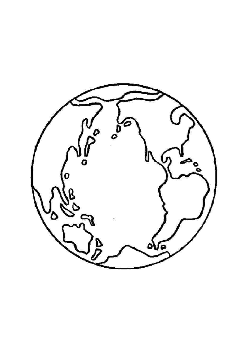 Раскраска Розфарбування Планета Земля. Розфарбування для друку.