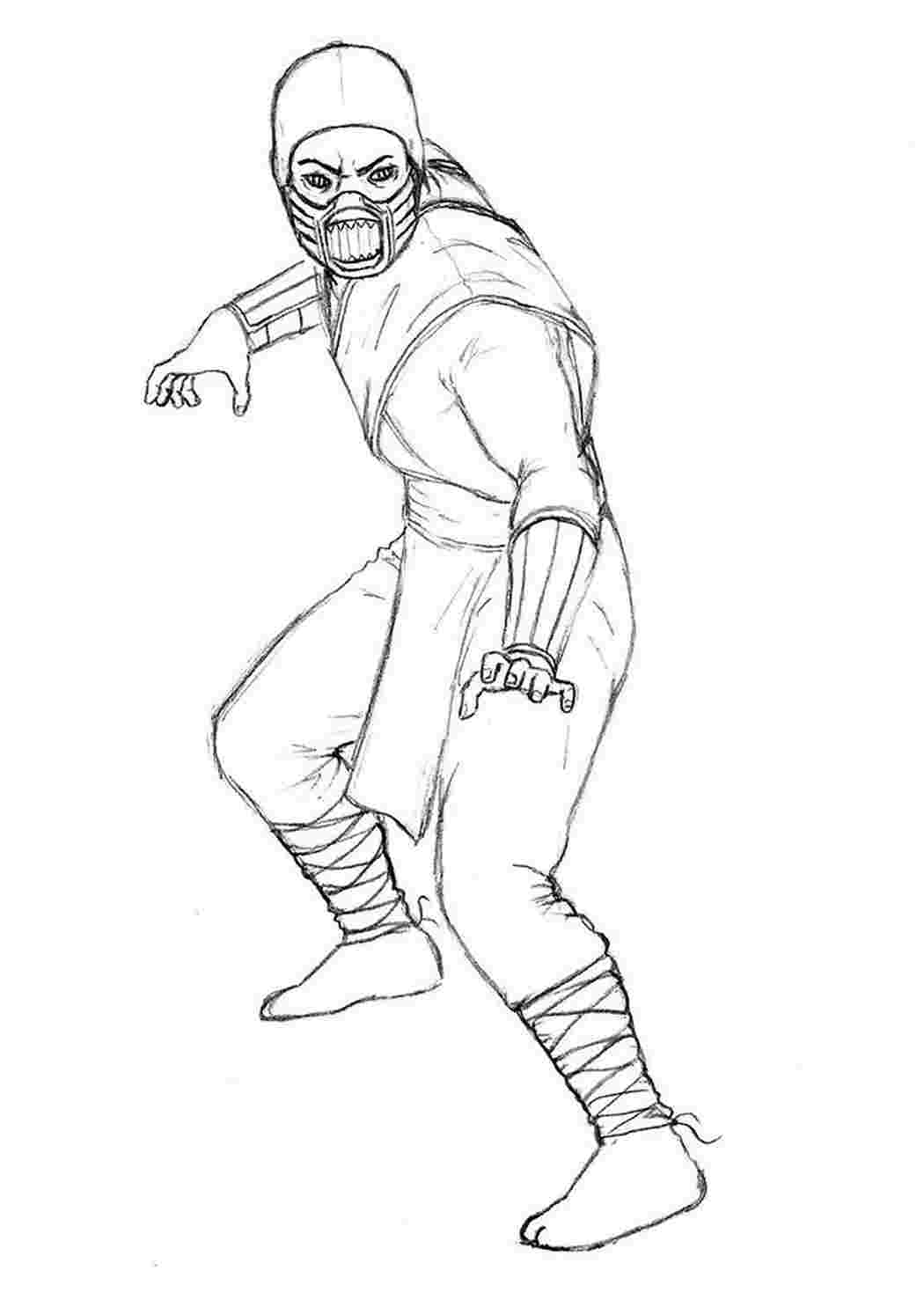 Раскраска Розфарбунки для хлопчиків розфарбунки Mortal Kombat. Розфарбунки.
