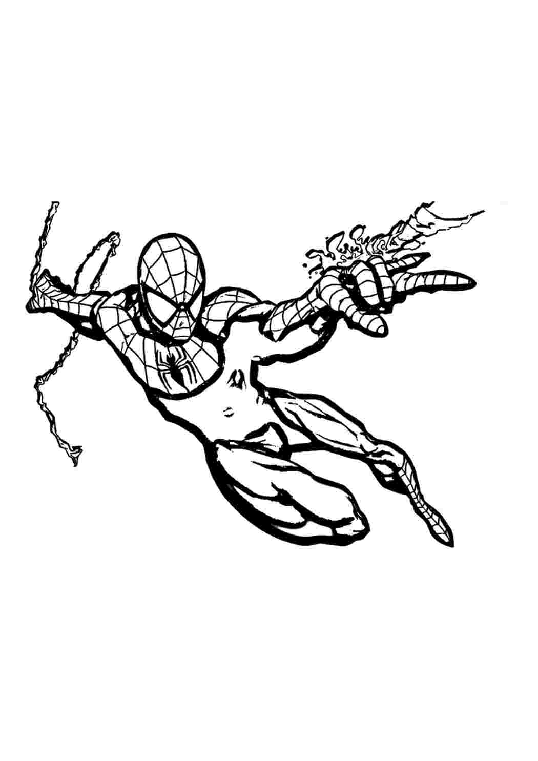 Раскраска Людина-павук - один із наймолодших супергероїв Marvel. Розфарбувати.
