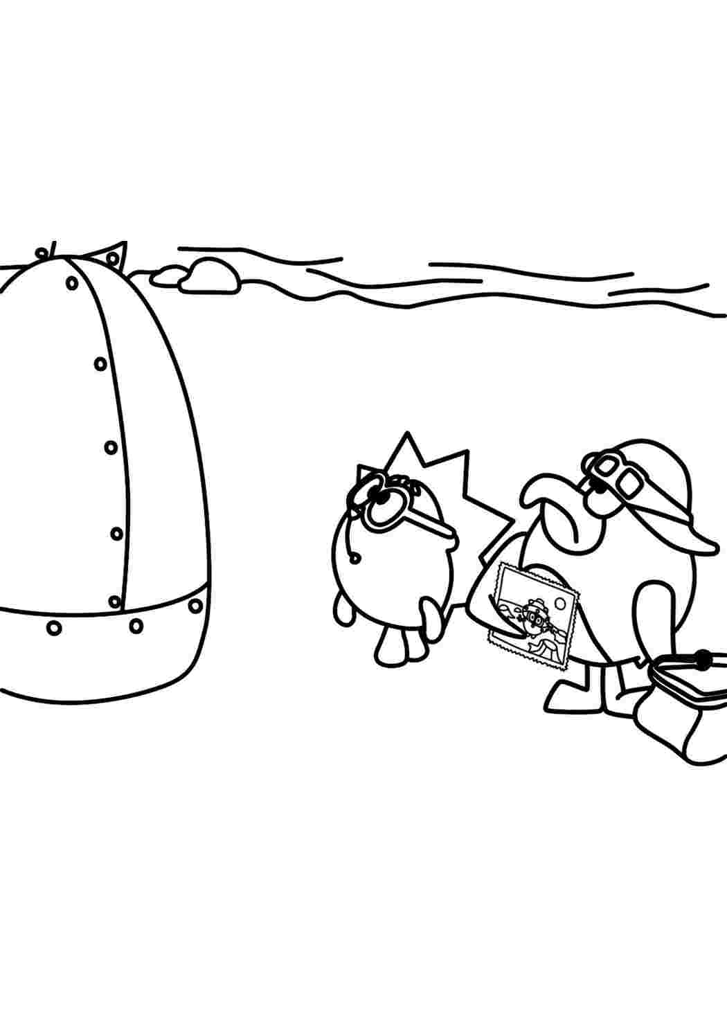 Раскраска Розфарбунки Піна з Смешариків для малюків. Розфарбовувати онлайн.