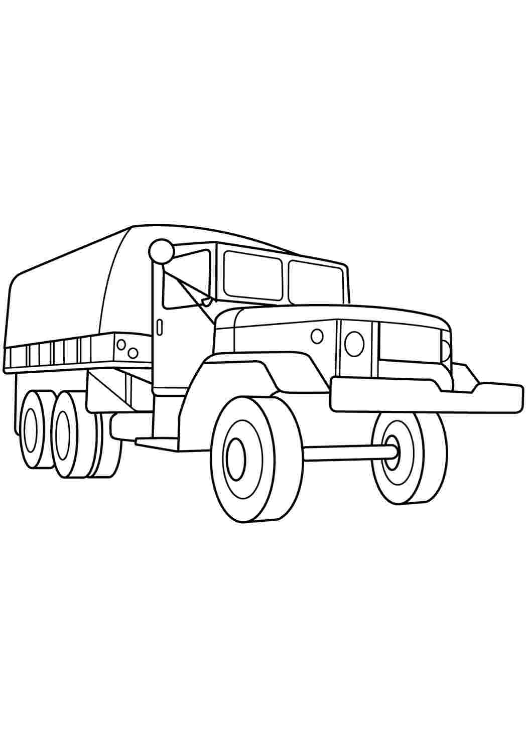 Раскраска Санітарний автомобіль. Розвиваючі розмальовки.