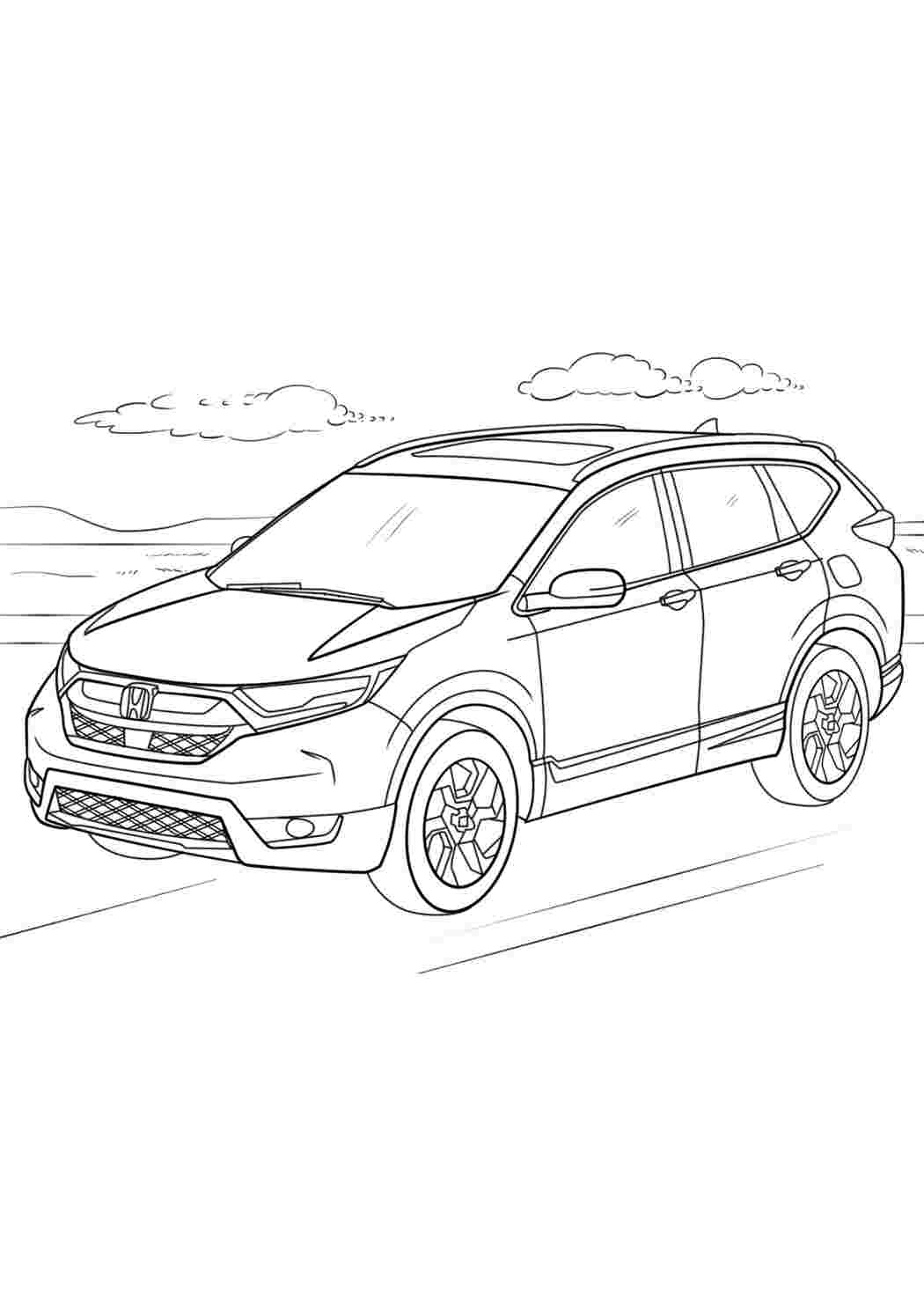 Раскраска Розфарбунки для хлопчиків. Розфарбунок Honda. Навчальні розфарбунки.