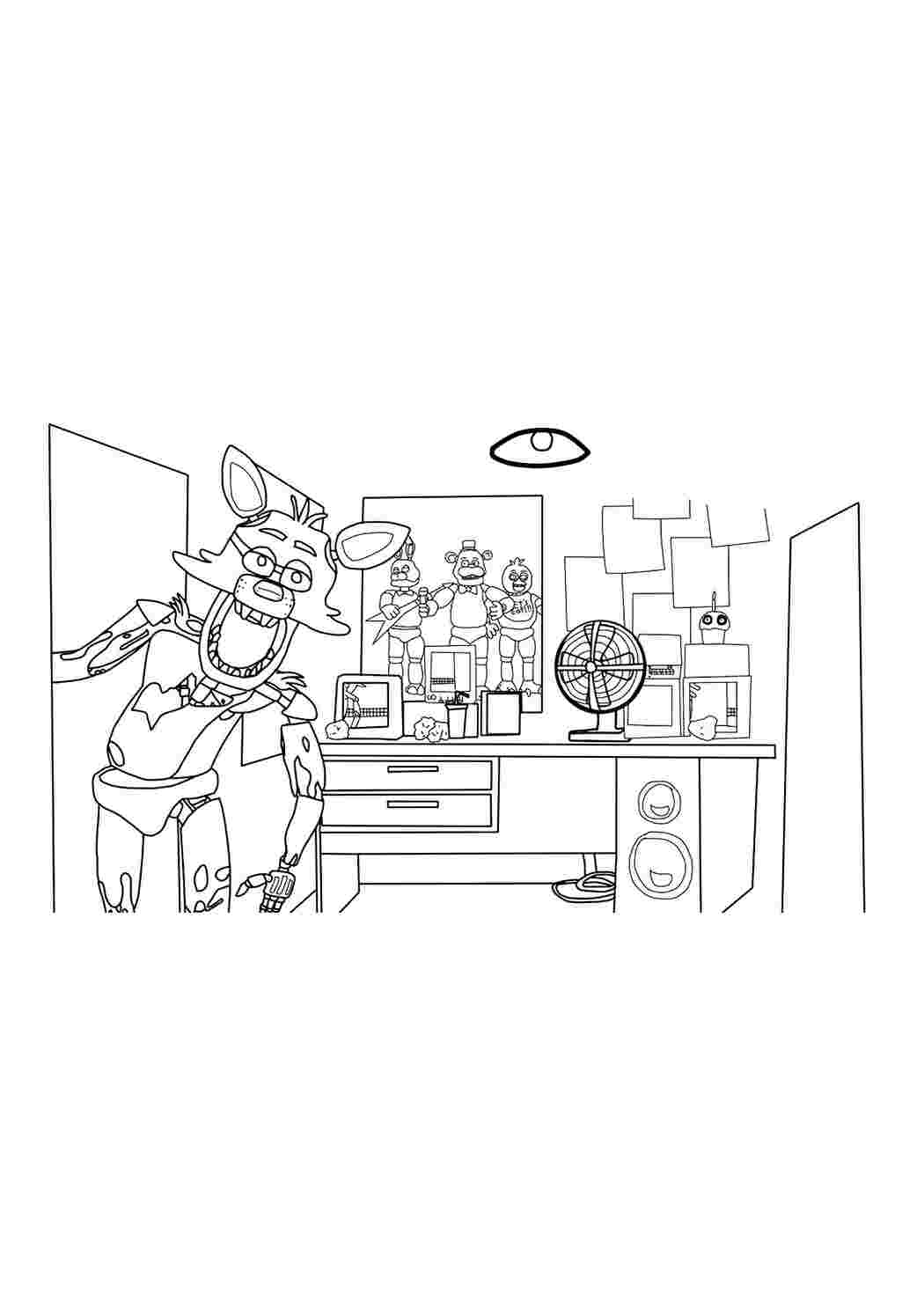 Раскраска Розфарбунки для хлопчиків розфарбунки FNAF. Цікаві розфарбунки.