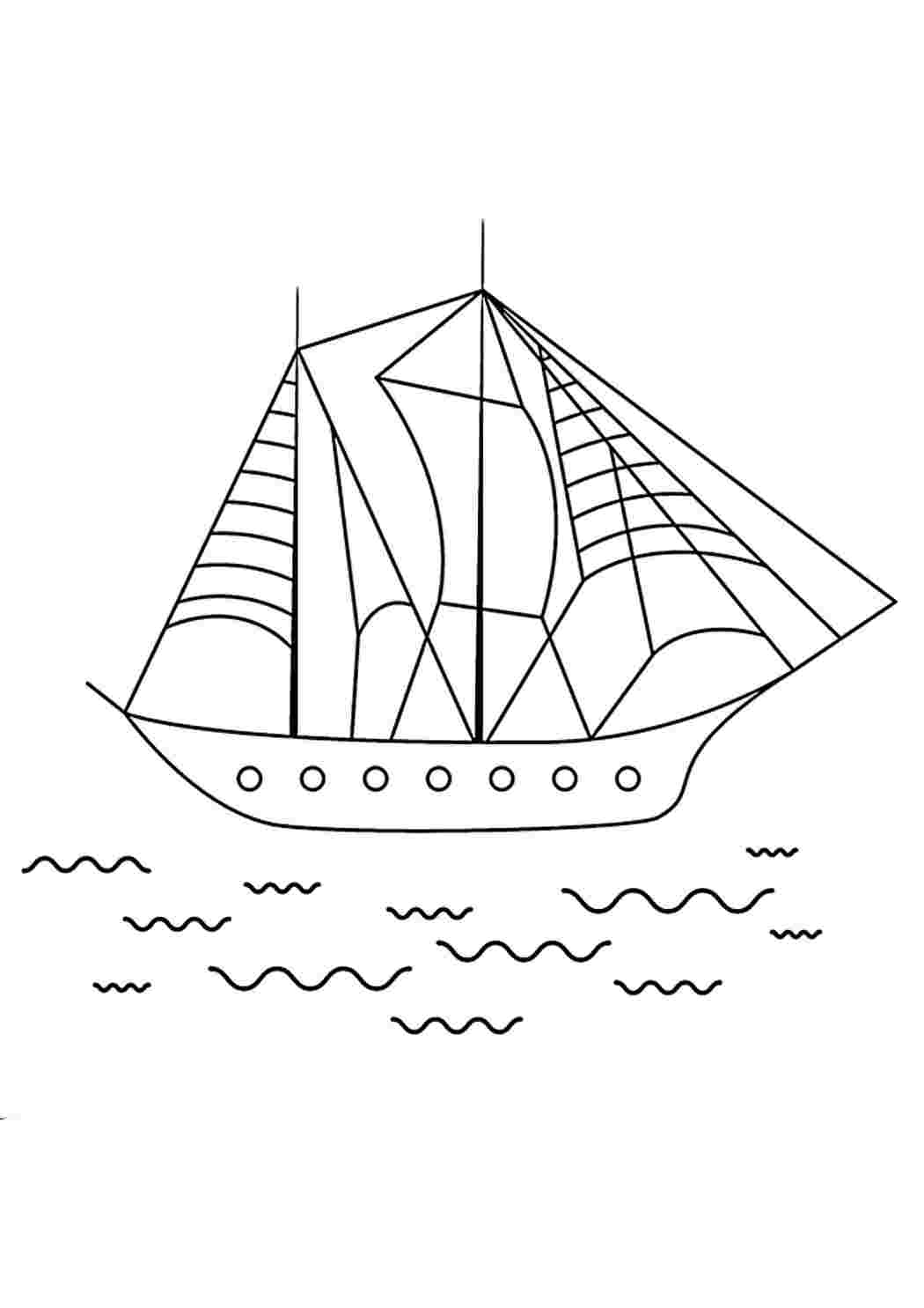 Раскраска Сучасний корабель у відкритому морі. Безкоштовно знайти розмальовку.