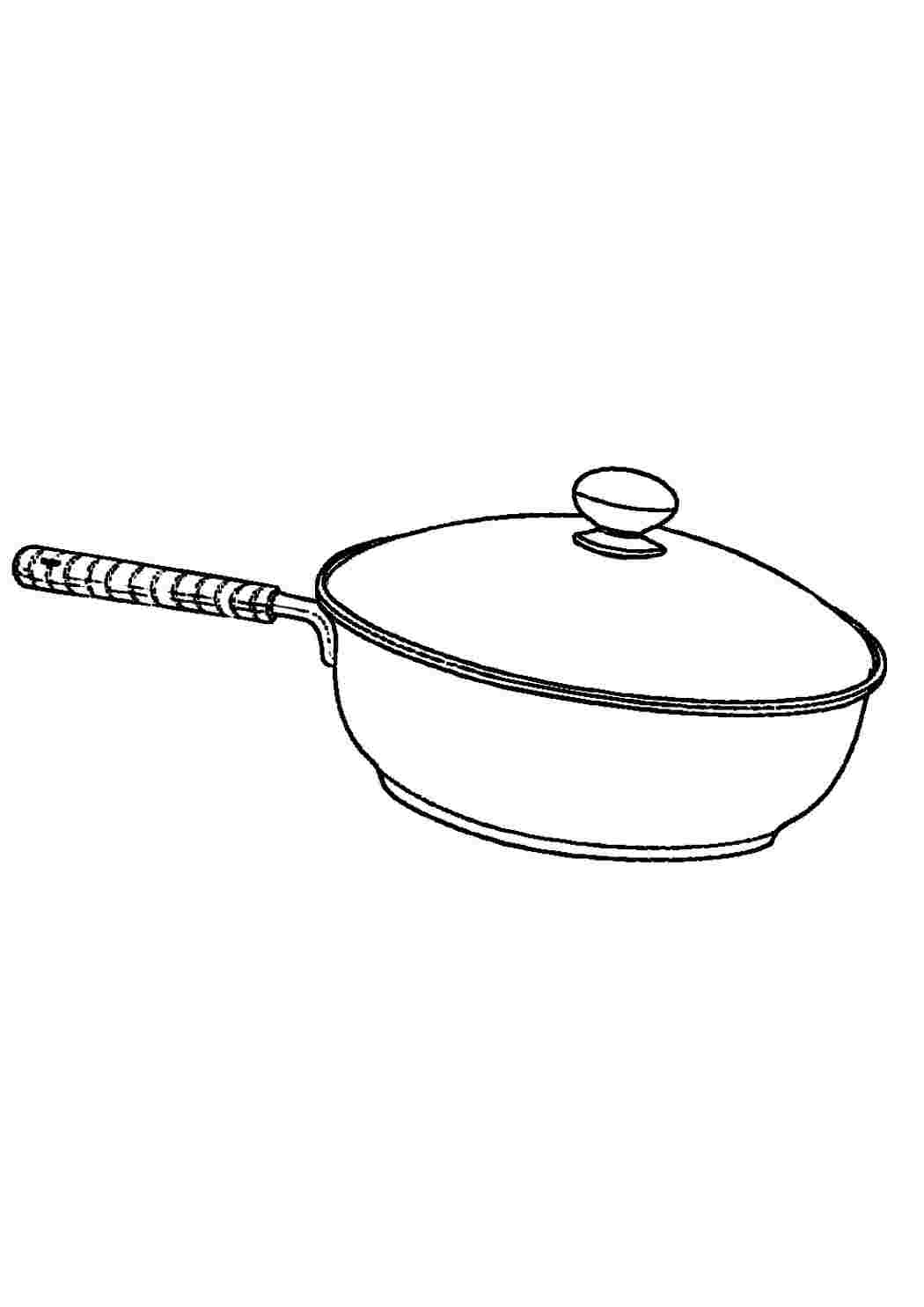 Раскраска Сковорода. Розфарбування без СМС.