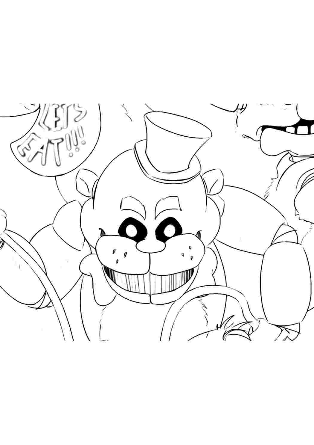 Раскраска Розфарбунки для хлопчиків розмальовка FNAF 7. Навчальні розфарбунки.