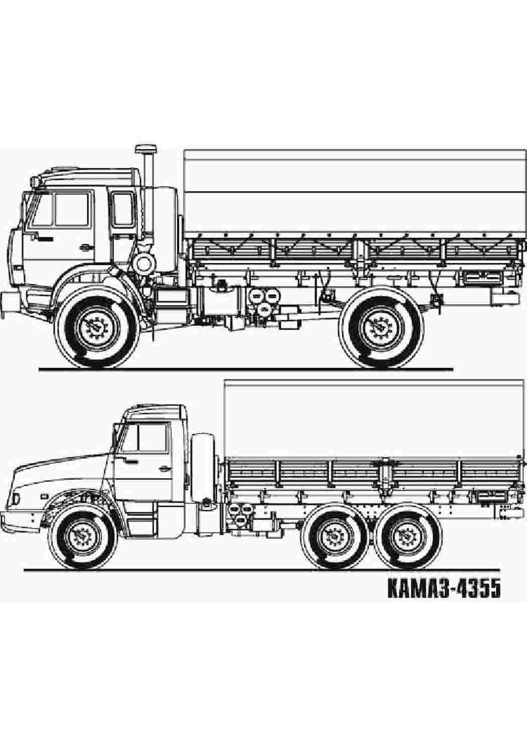 Раскраска Розфарбунки для хлопчиків розмальовка Камаз. Безкоштовно знайти розмальовку.