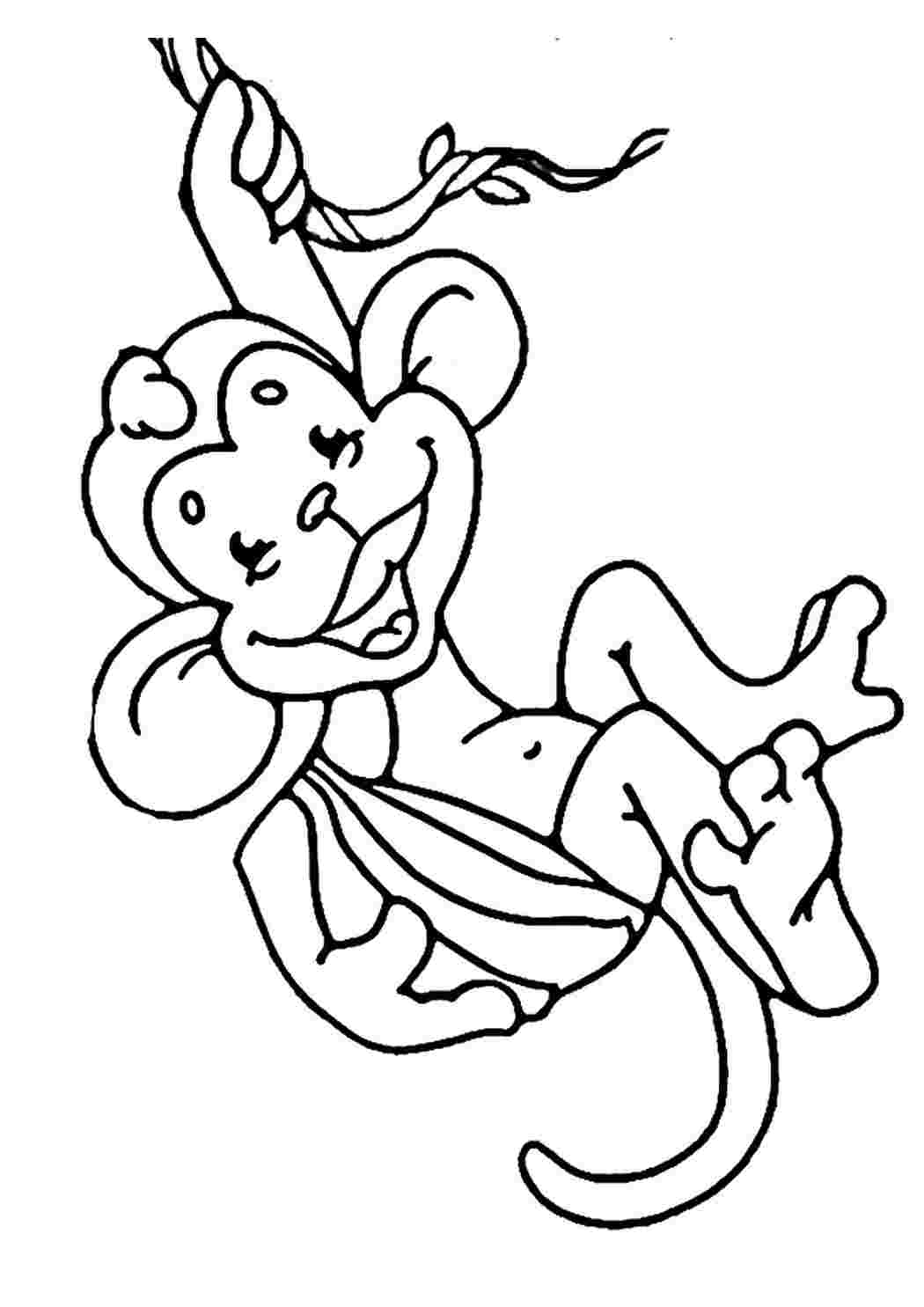 Раскраска Розфарбунки тварини мавпа. Онлайн розфарбунки.