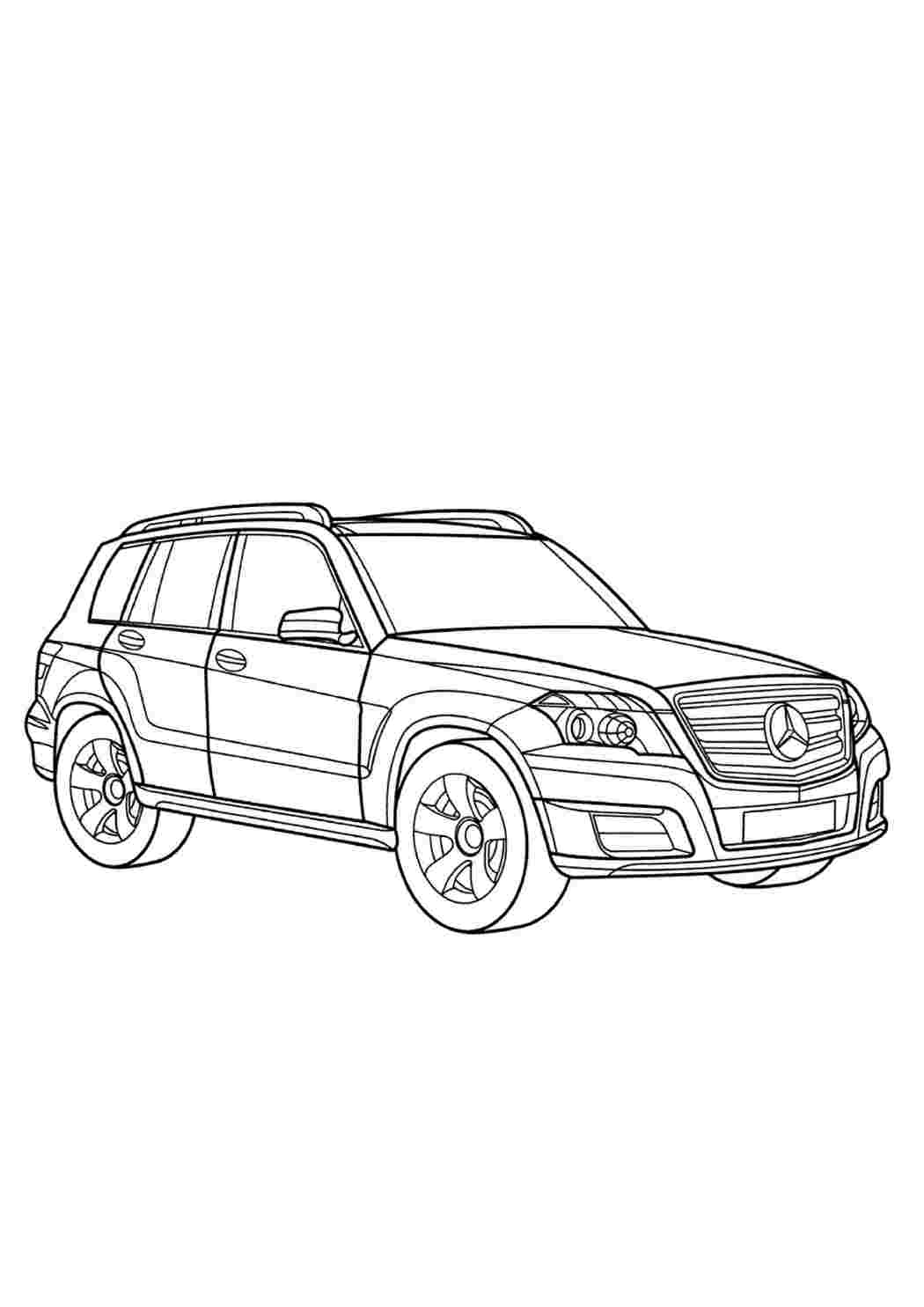 Раскраска Розфарбування Мерседес Бенц Мерседес GLK 350. Безкоштовно знайти розфарбування.