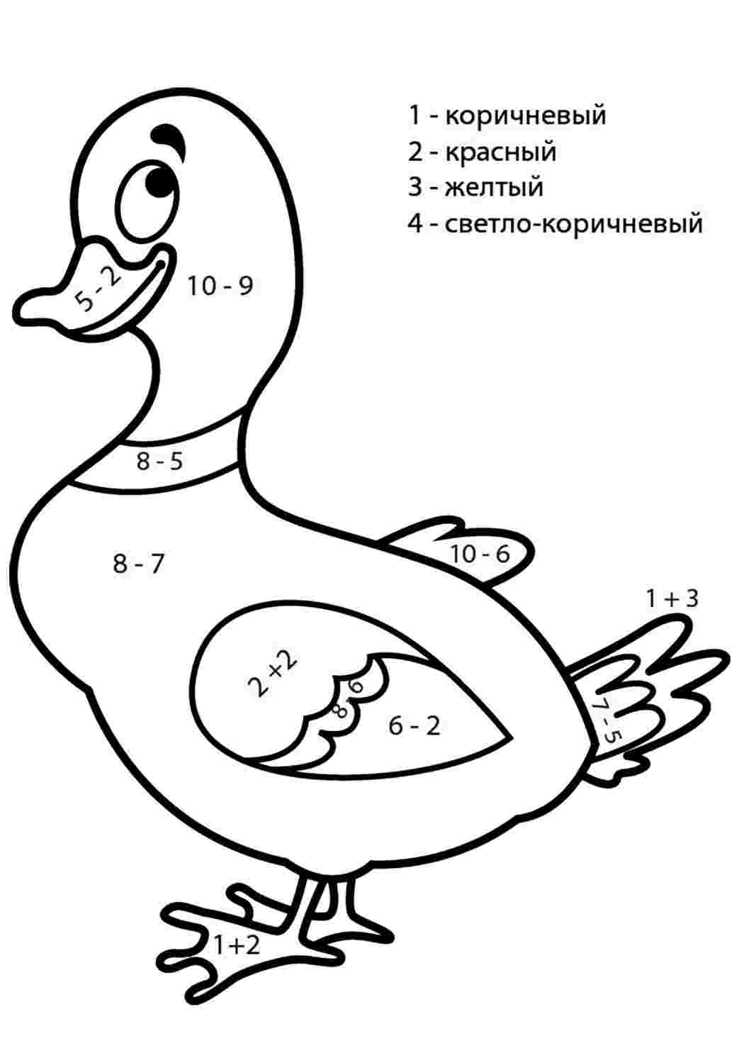 Раскраска Качка. Роздрукувати розмальовки.