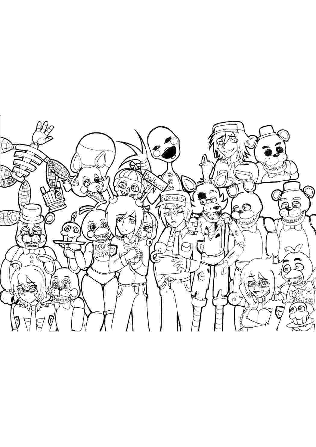 Раскраска Розфарбунки для хлопчиків розфарбунки FNAF. Найкращі розфарбунки.