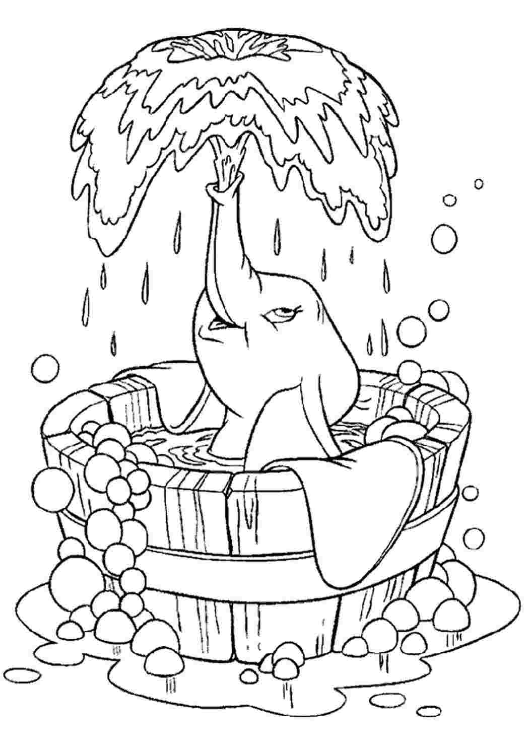 Раскраска Розфарбування тварини, розмальовка слон. Онлайн розмальовка.