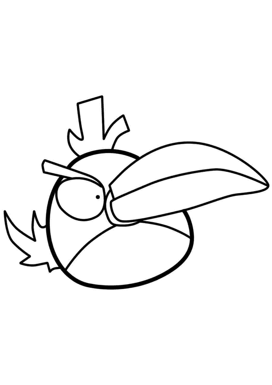 Раскраска Розфарбування Angry Birds Дитячі Зелена пташка. Онлайн розфарбування.
