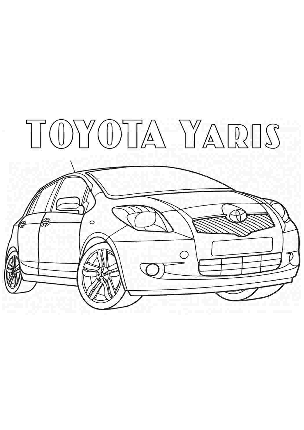 Раскраска Розфарбунки для хлопчиків розмальовка Toyota. Онлайн розмальовки.