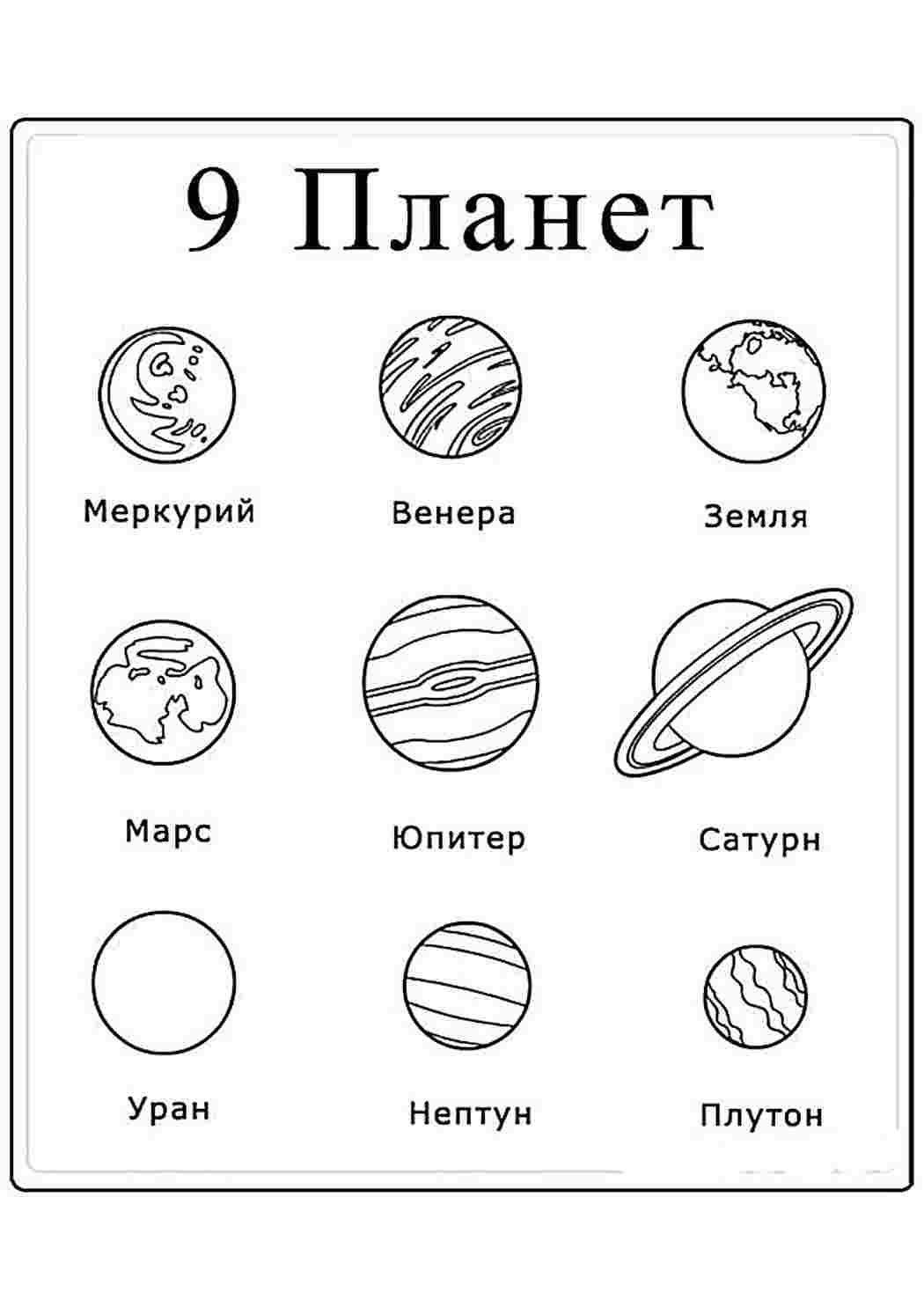 Раскраска Розфарбування Сонячна система. Роздрукувати розмальовки на сайті.