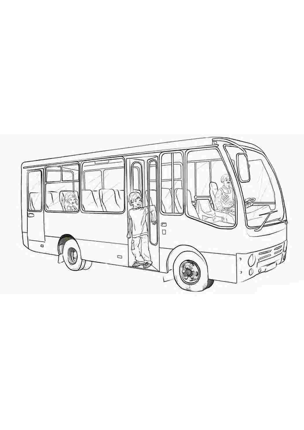 Раскраска Розфарбунки для хлопчиків автобус. Розмальовка.