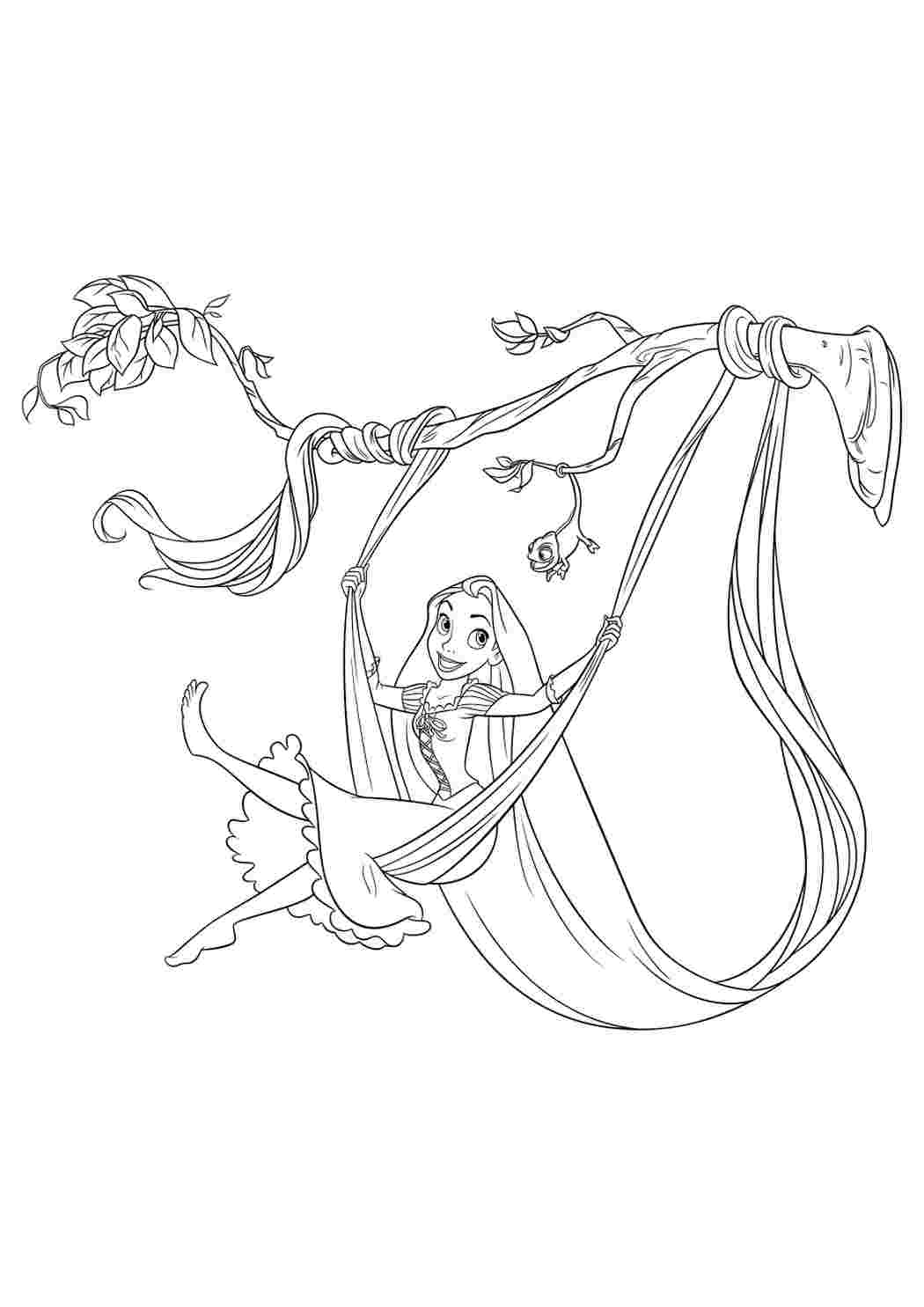 Раскраска Мультики Рапунцель. Розмальовки.