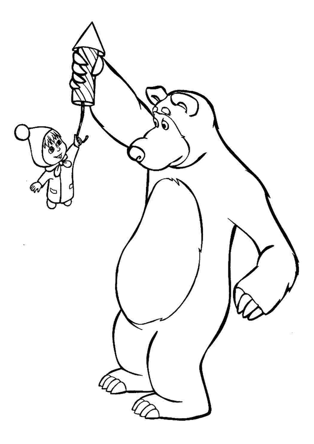 Раскраска Роздрукувати розмальовки Маша і Ведмедь на принтері. Розмальовка без реєстрації.