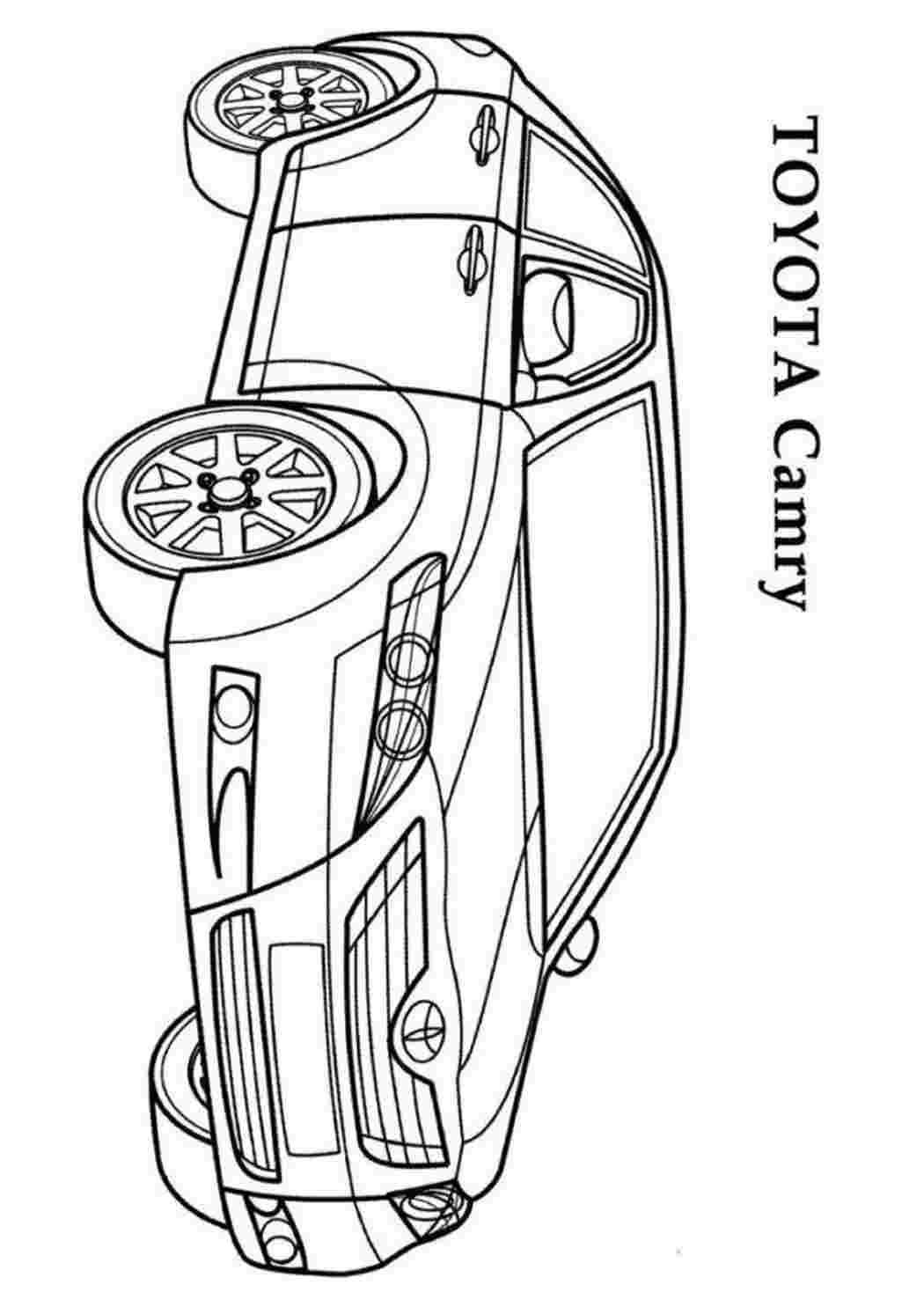 Раскраска Розфарбування Toyota Camry. Багато розфарбувань.