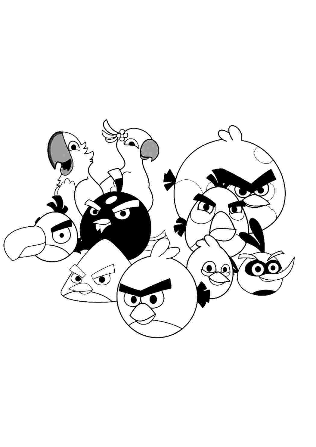 Раскраска Розфарбування Розфарбування птахів з Angry Birds роздрукувати. Найкращі розмальовки.