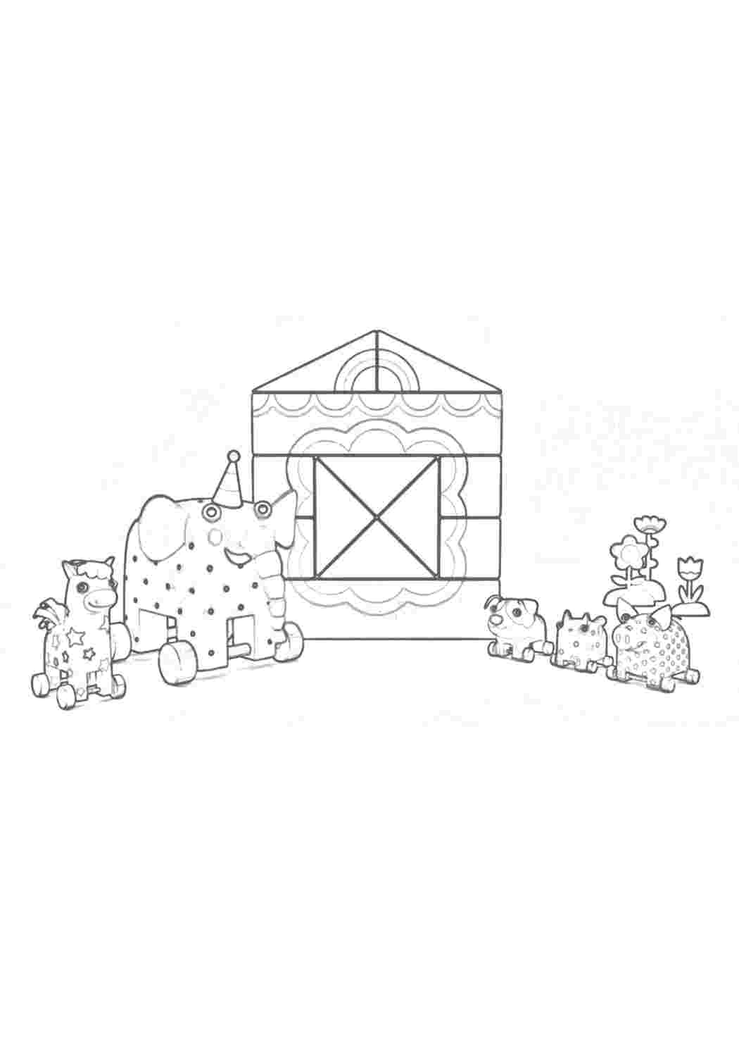 Раскраска Розфарбування з мультфільмів розфарбування Дерев'яшки. Друкувати розмальовку.