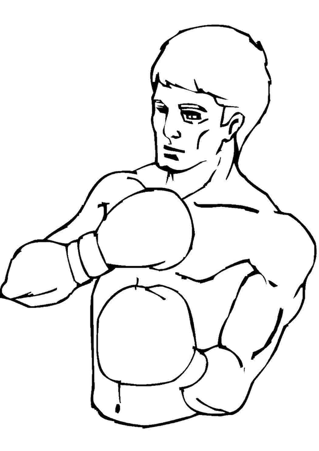 Раскраска Розфарбунки спорт розмальовка боксер. Друкувати розмальовку.