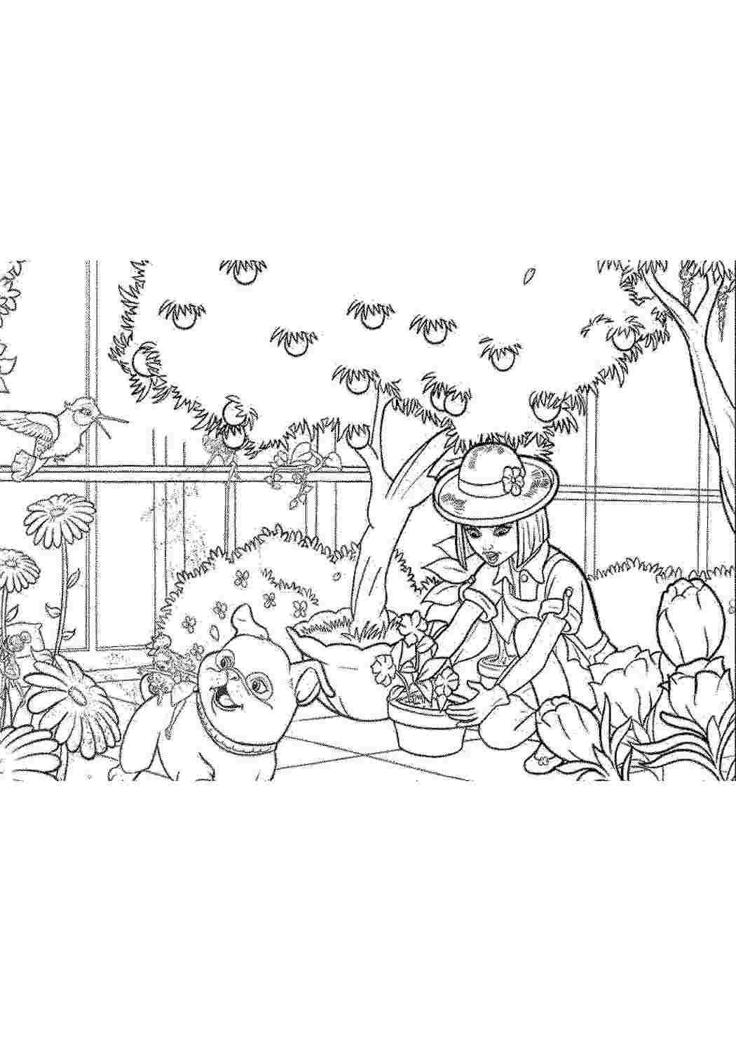 Раскраска Розфарбунки природа розмальовка сад. Розмальовки.