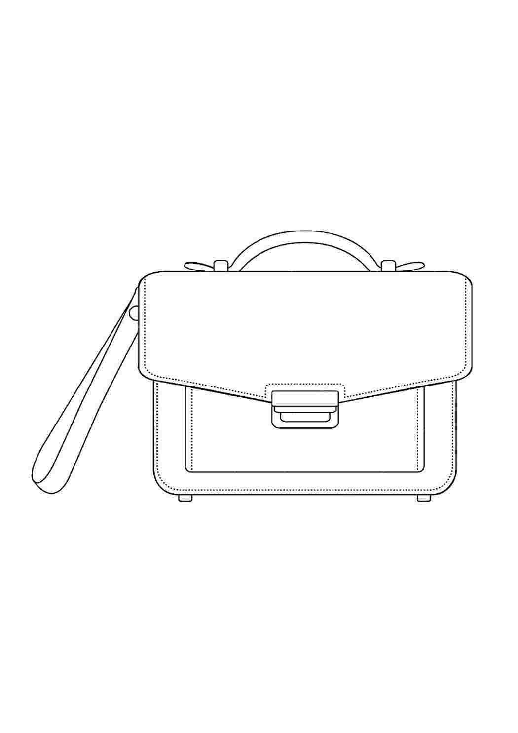 Раскраска Розфарбувати портфель. Роздрукувати розмальовки.