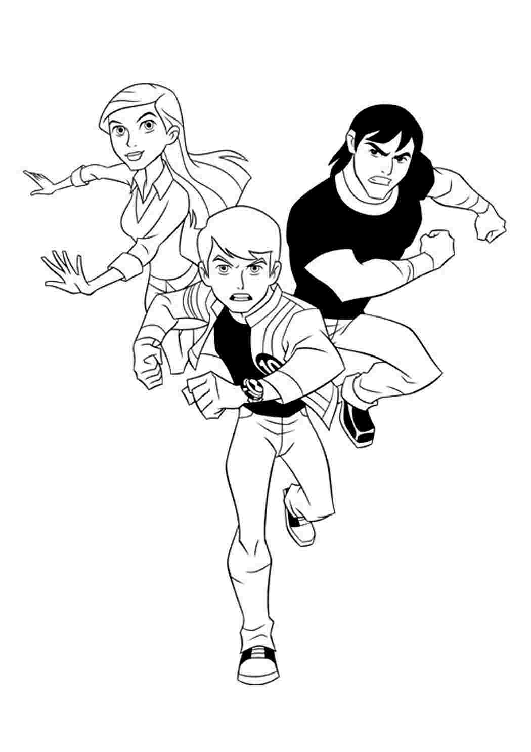 Раскраска Розфарбунки для хлопчиків розмальовка Бен Тен. Гарні розфарбунки.