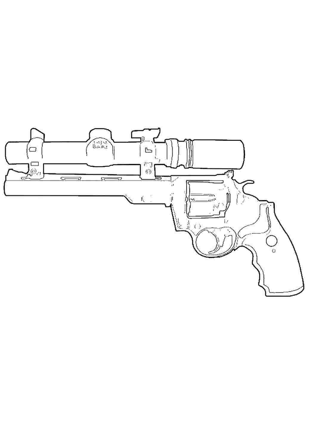 Раскраска Розфарбування для хлопчиків розфарбування зброя. Розмальовка.