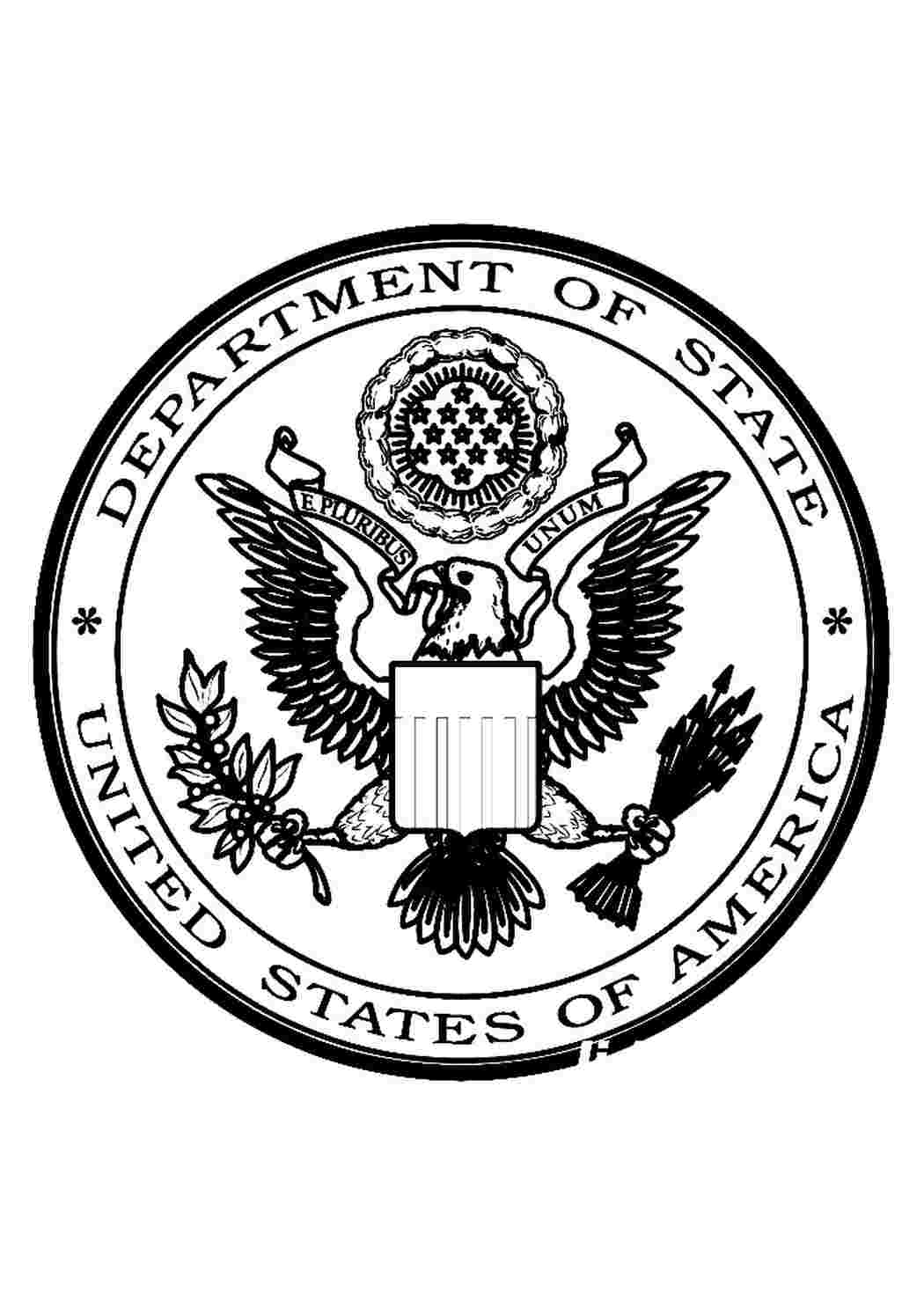 Раскраска Розфарбування Розфарбування емблема США роздрукувати. Розфарбування у форматі А4.