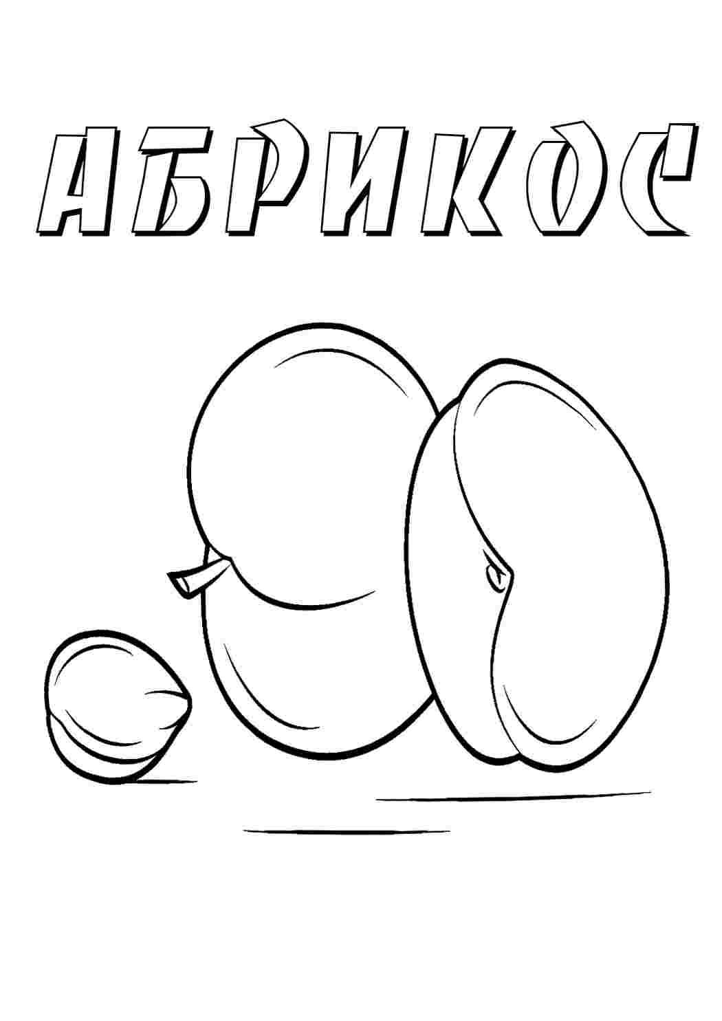 Раскраска Абрикос їжа. Хороші розмальовки.