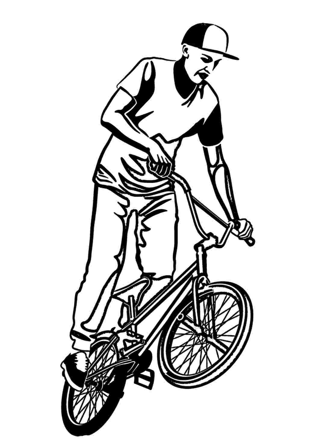 Раскраска Трюкач на BMX - розмальовка. Безкоштовно знайти розмальовку.