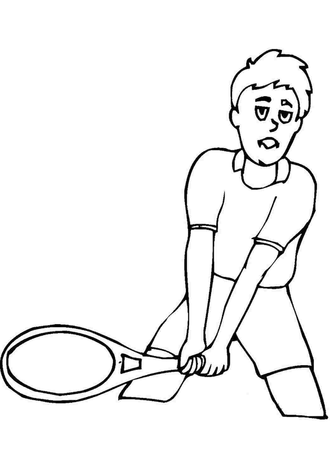 Раскраска Розфарбунки спорт розфарбування теніс. Розмальовки.