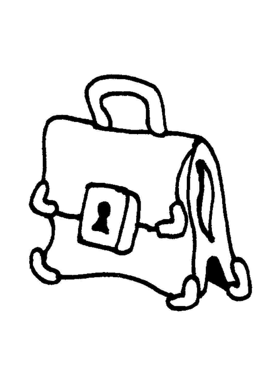 Раскраска Розфарбування портфель. Розфарбування для друку.