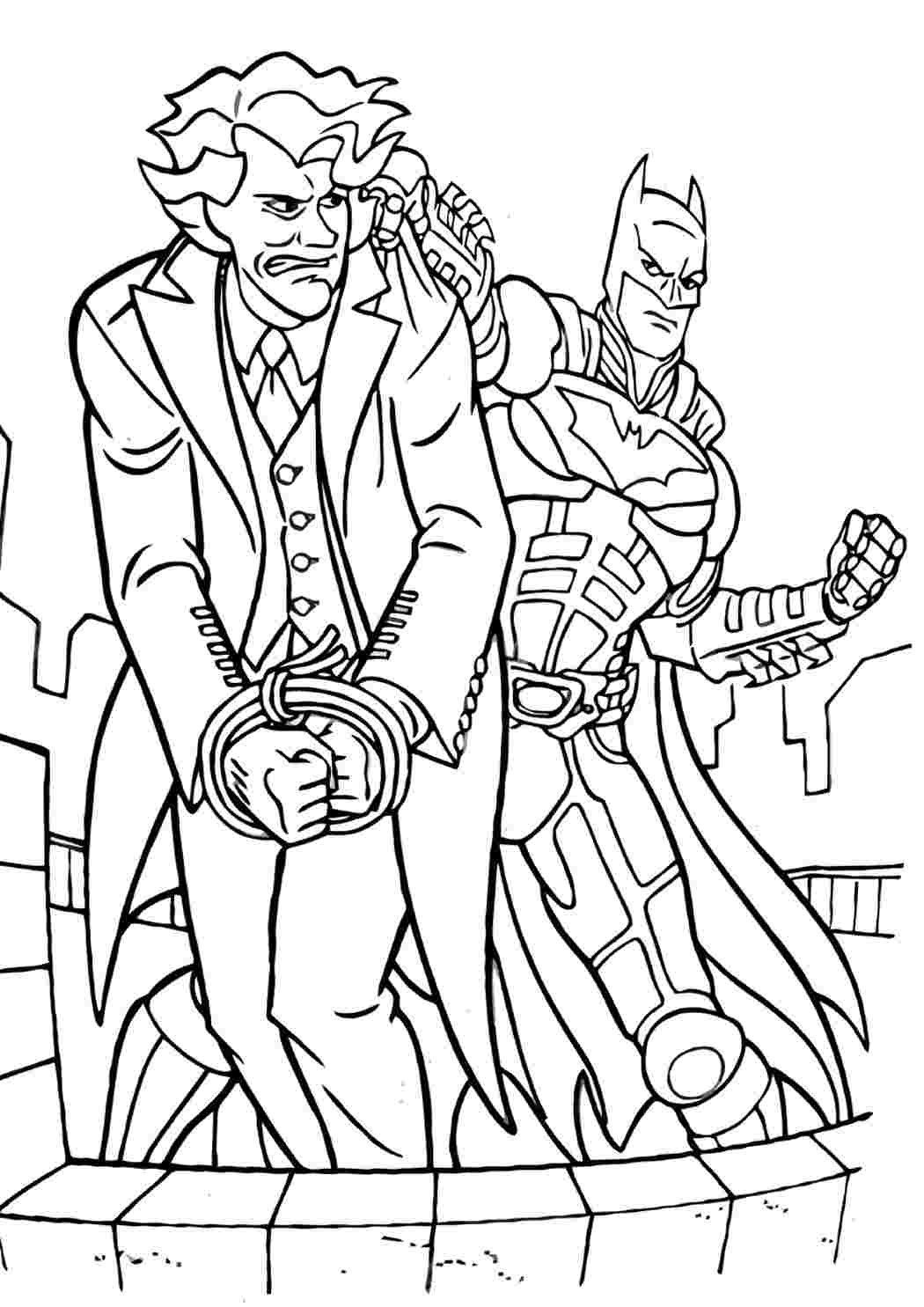 Раскраска Розфарбування для хлопчиків, розмальовка Джокер. Розфарбовувати онлайн.