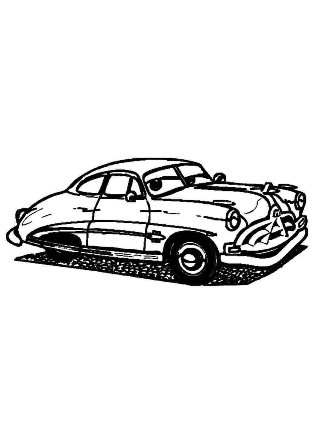 Раскраска Розфарбуй Doc Hudson - The Great Racer. Багато розмальовок.