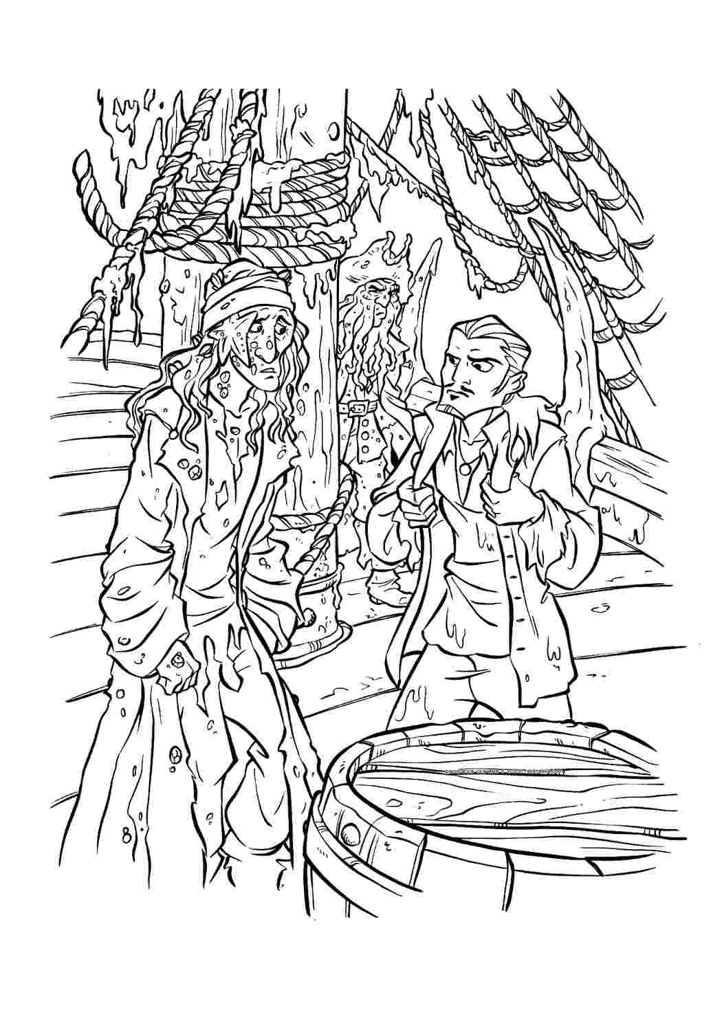 Раскраска Цікаві розмальовки, розмальовки, пірати Карибського моря. Гарні розмальовки.