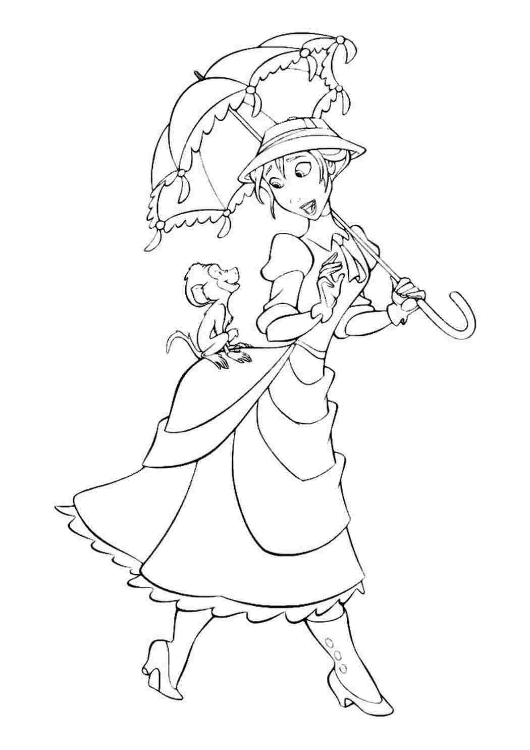 Раскраска Розфарбунки з мультфільмів розмальовка Тарзан. Роздрукувати розфарбунки.