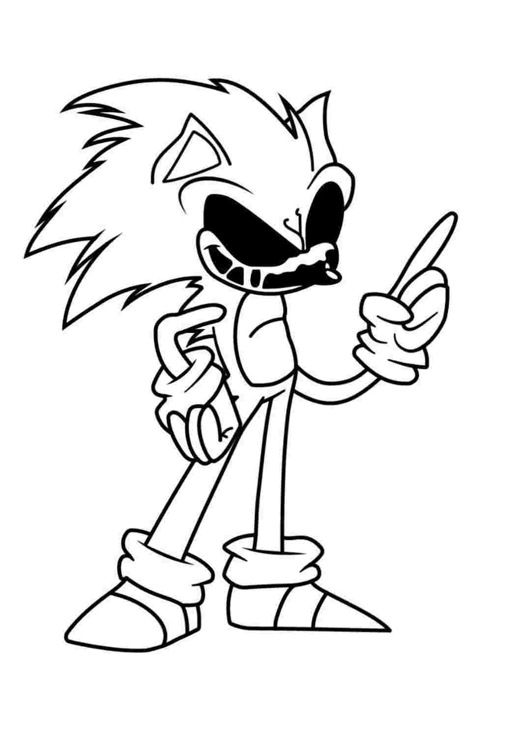 Раскраска Розфарбування FNF Sonic Сонік ЕХЕ. Завантажити розфарбування безкоштовно.