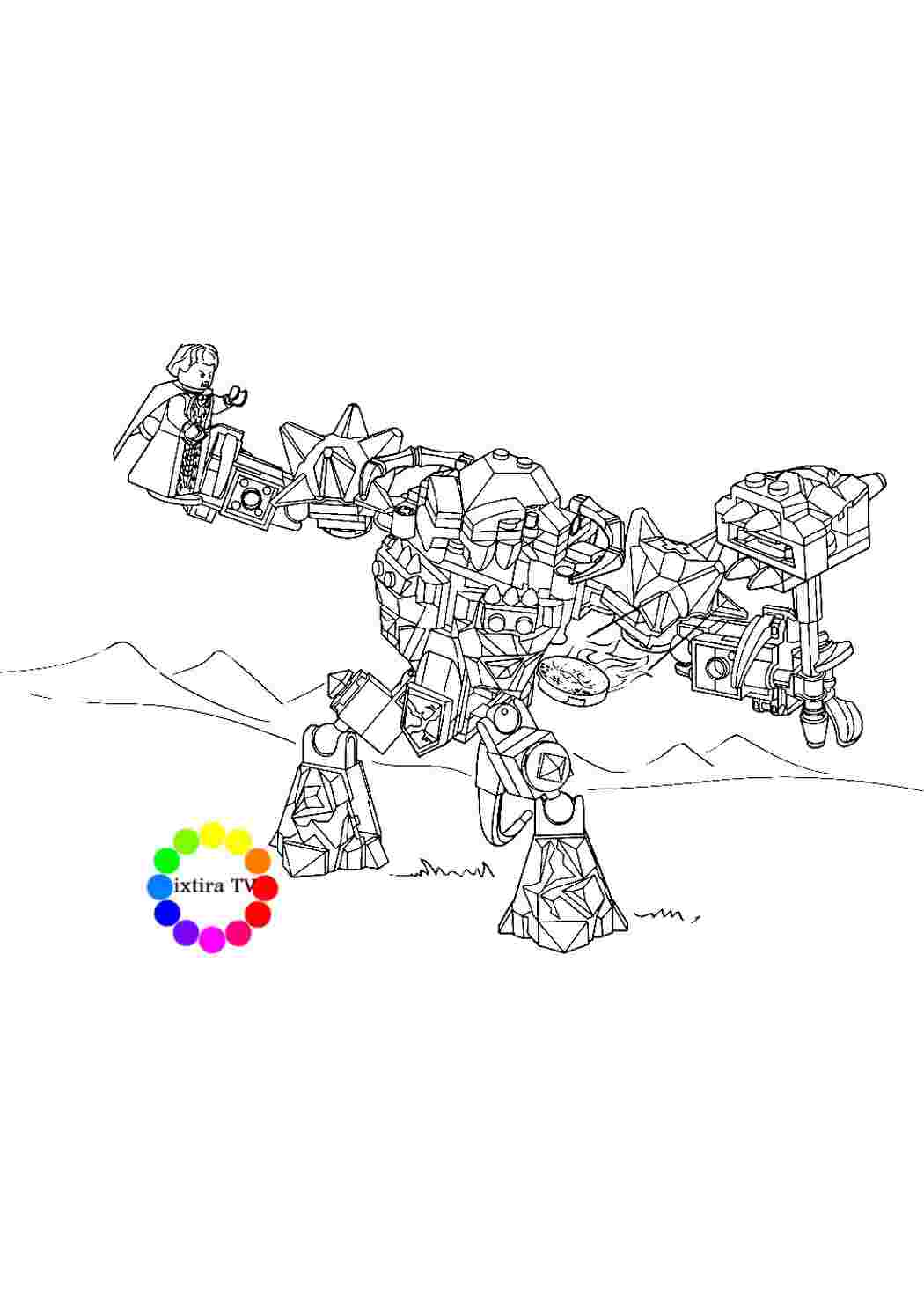 Раскраска Розмальовка Розмальовка Lego Nexo Knights роздрукувати. Розмальовки для розвитку.