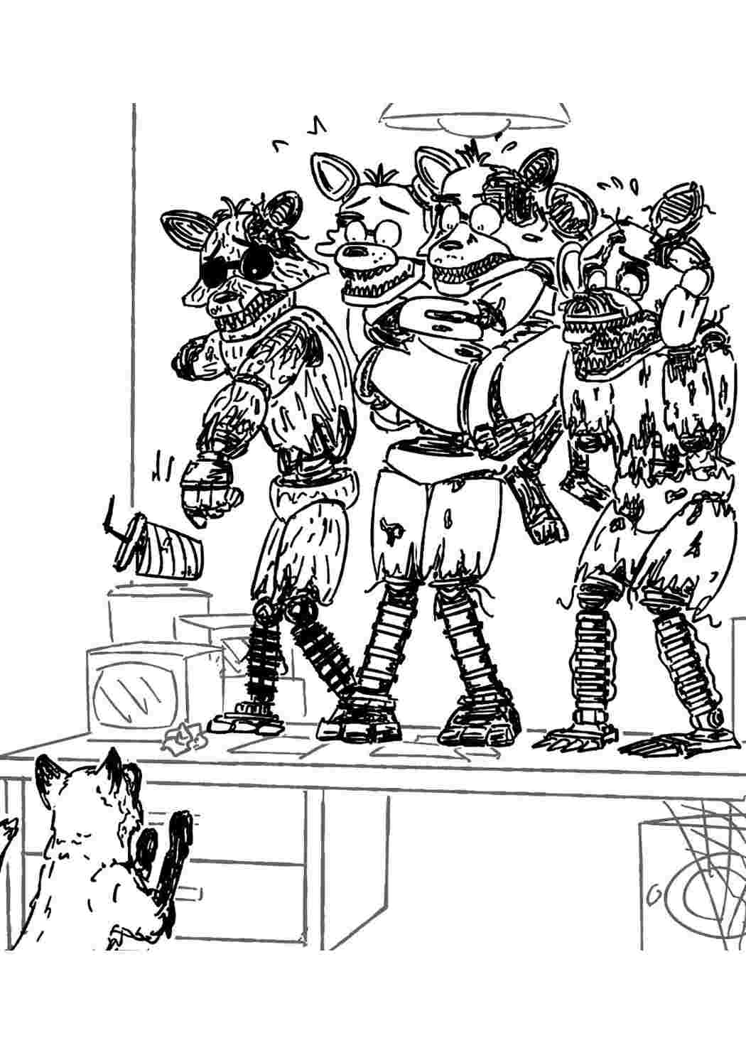 Раскраска Розфарбунки для хлопчиків розфарбунки FNAF. Цікаві розфарбунки.