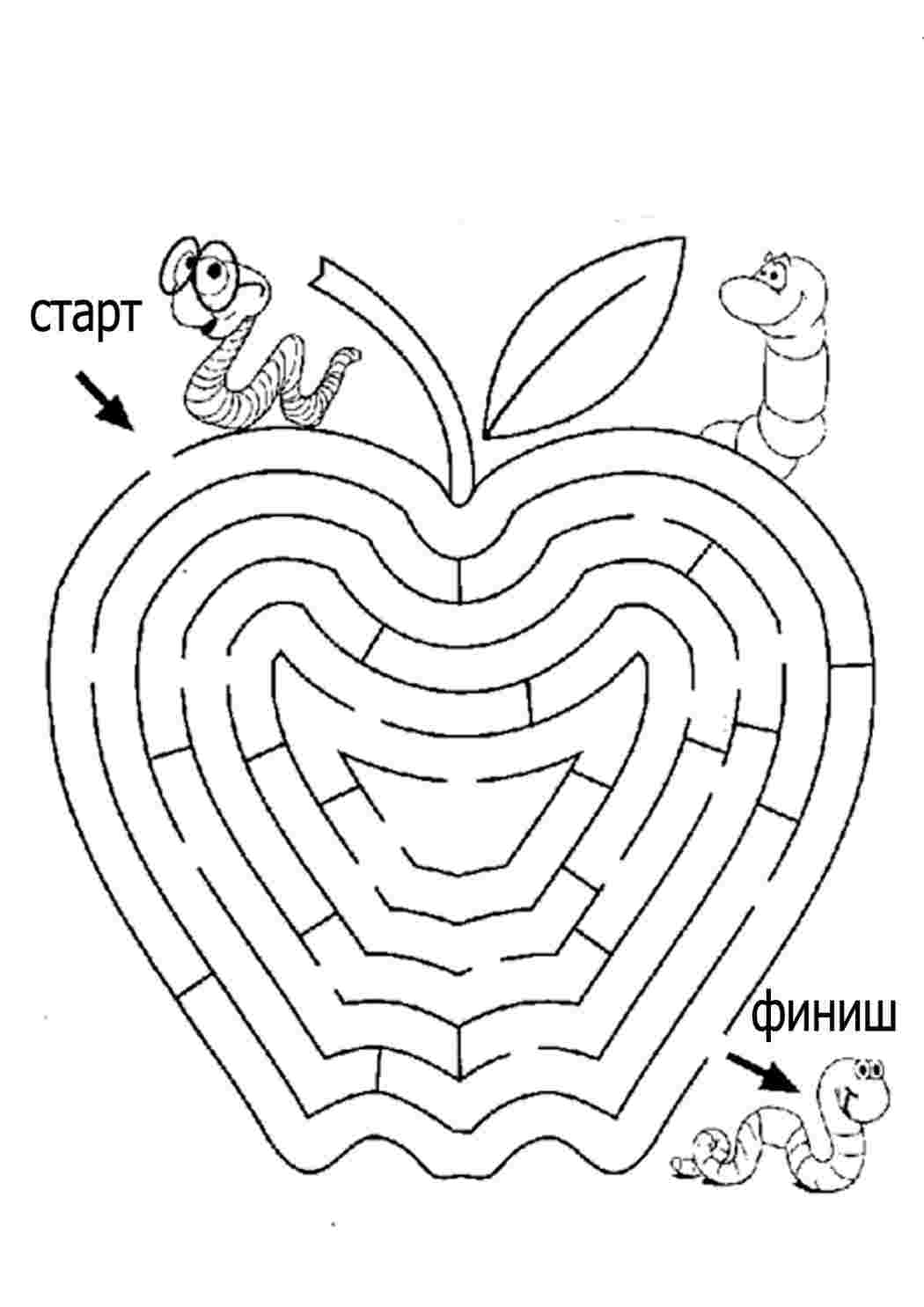 Раскраска Розфарбування лабіринти. Розмальовка.